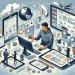 Illustration of Human-Computer Interaction with Usability Testing Elements