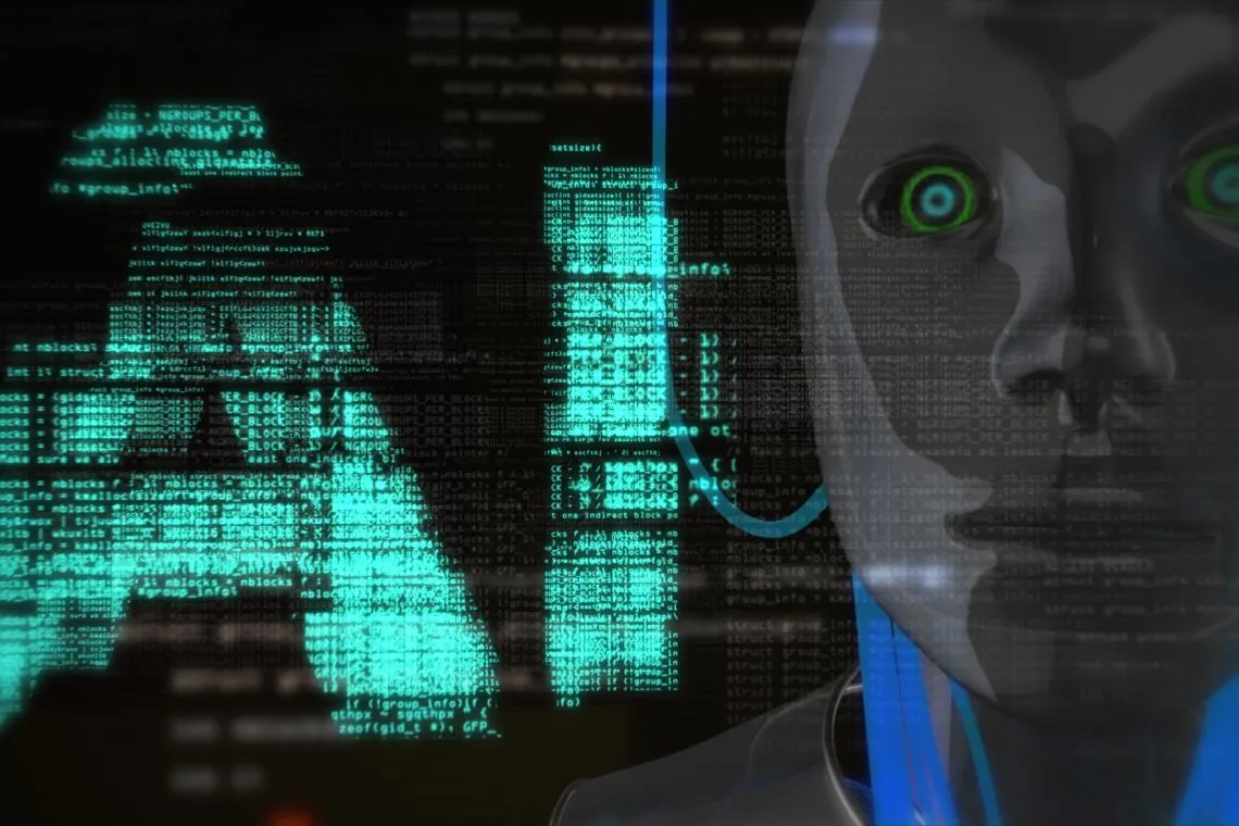 A computer screen monitored by a robot.