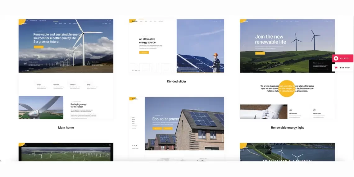 Collection of renewable energy theme layouts