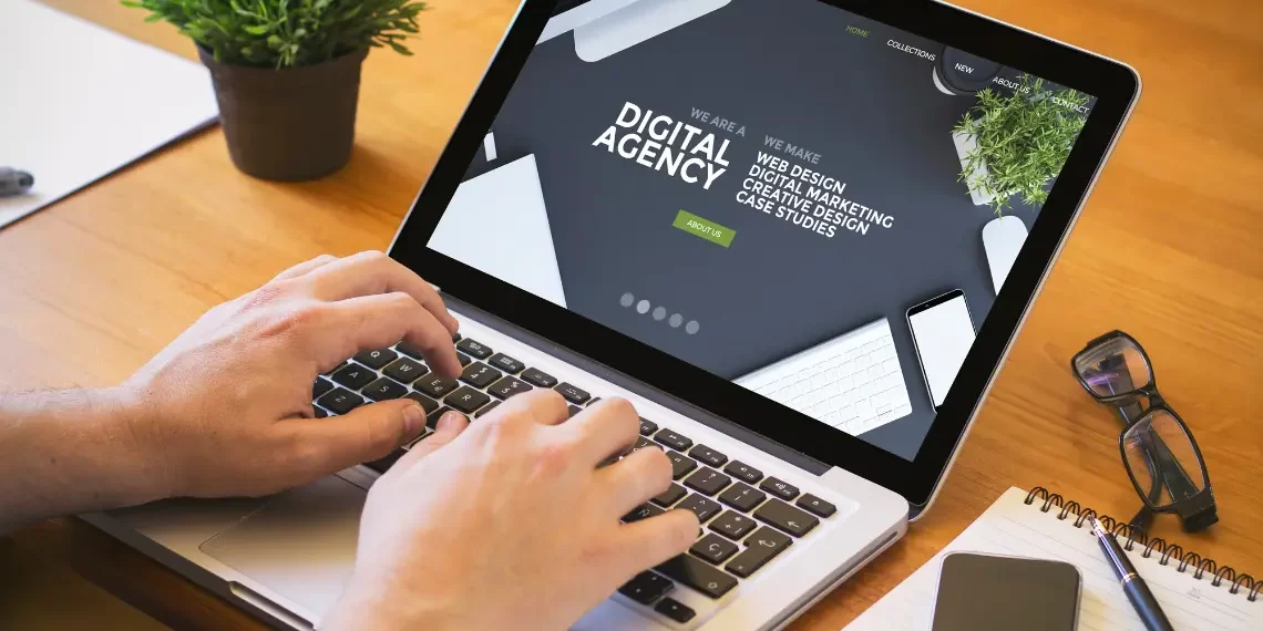 Digital agency professional with an organized home office workspace