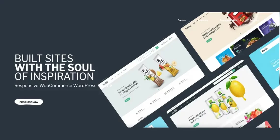 Ecolife WooCommerce WordPress theme inspiration