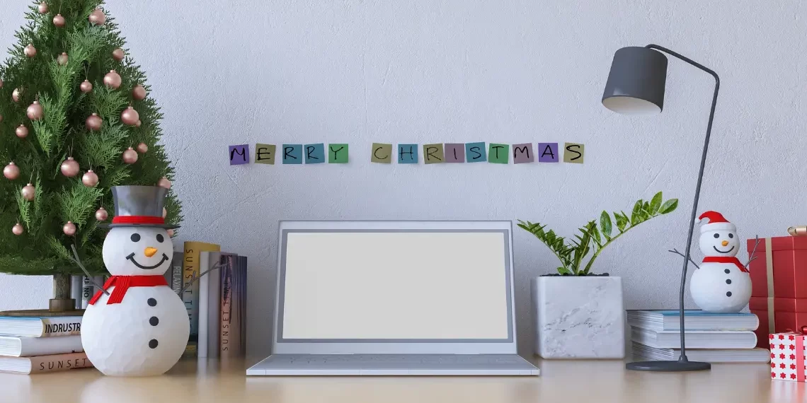 Festive with Christmas decorations
