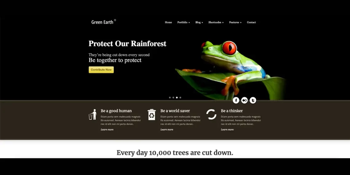 Green Earth theme showcasing rainforest protection