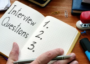 Open notebook with questions for JavaScript interview preparation