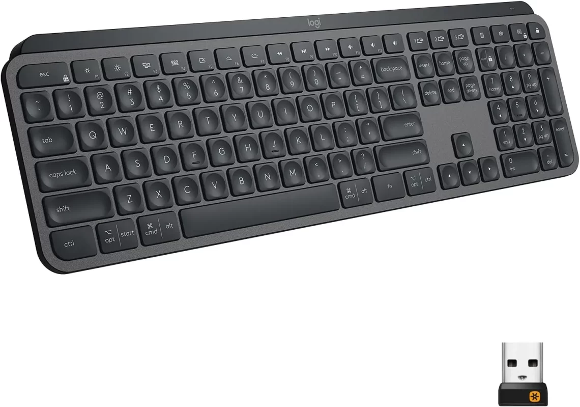 Ergonomic Logitech MX Keys Advanced Wireless Keyboard for Programmers