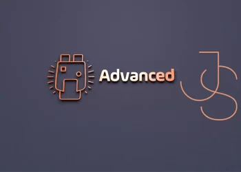 Stylized JavaScript JS logo alongside Advanced text, representing in-depth JavaScript programming concepts
