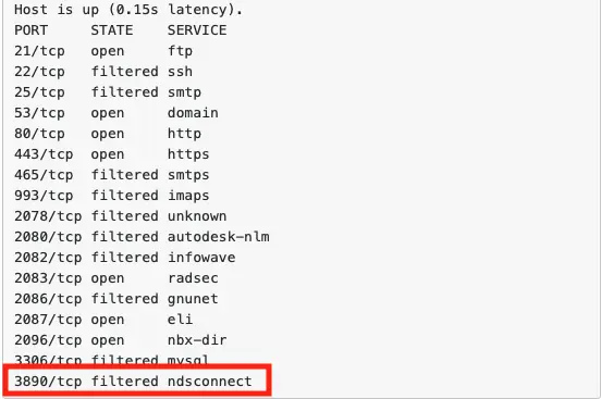 Server Troubleshooting: Network Port Scan Showing Open and Filtered Ports