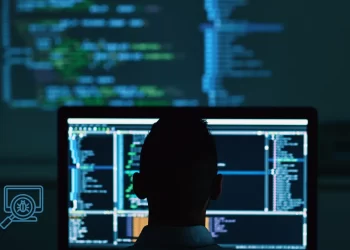 Person working on software testing with multiple screens