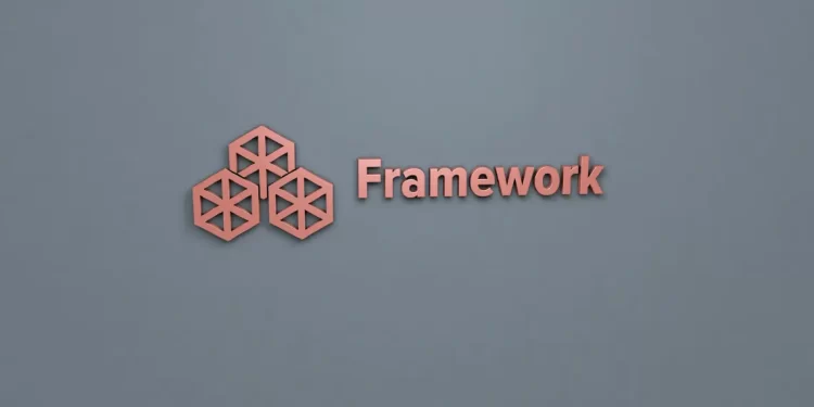 Best React Frameworks concept with geometric shapes representing modular design