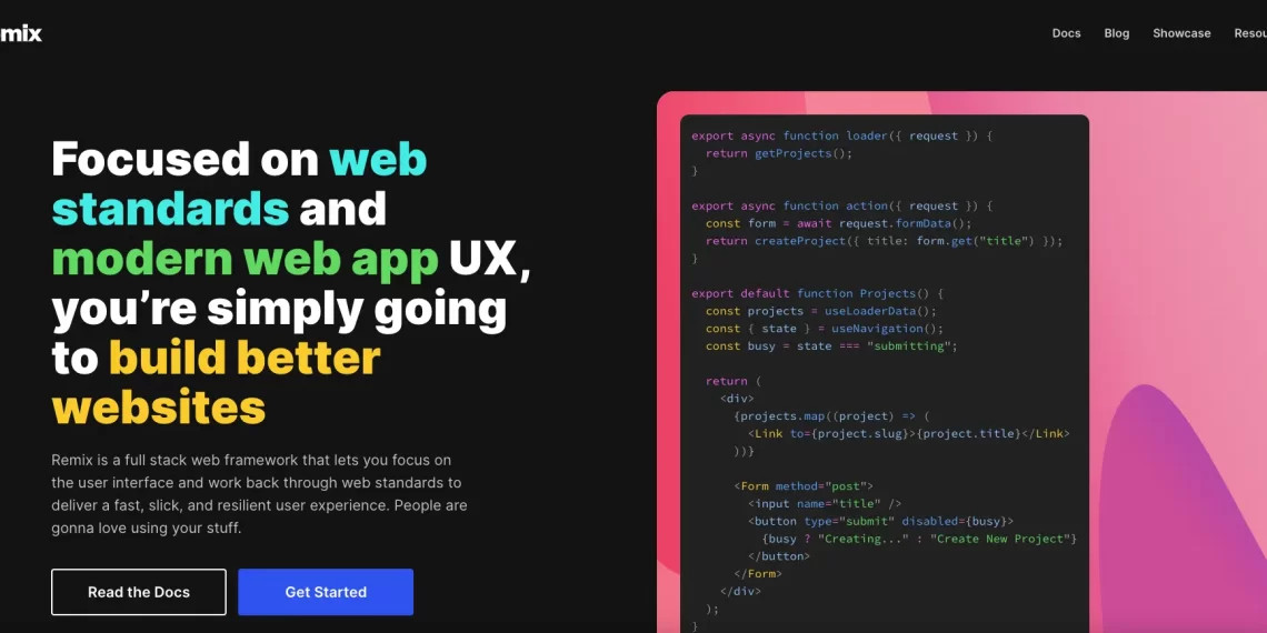 Remix React Framework - Modern Web Standards for Better UX