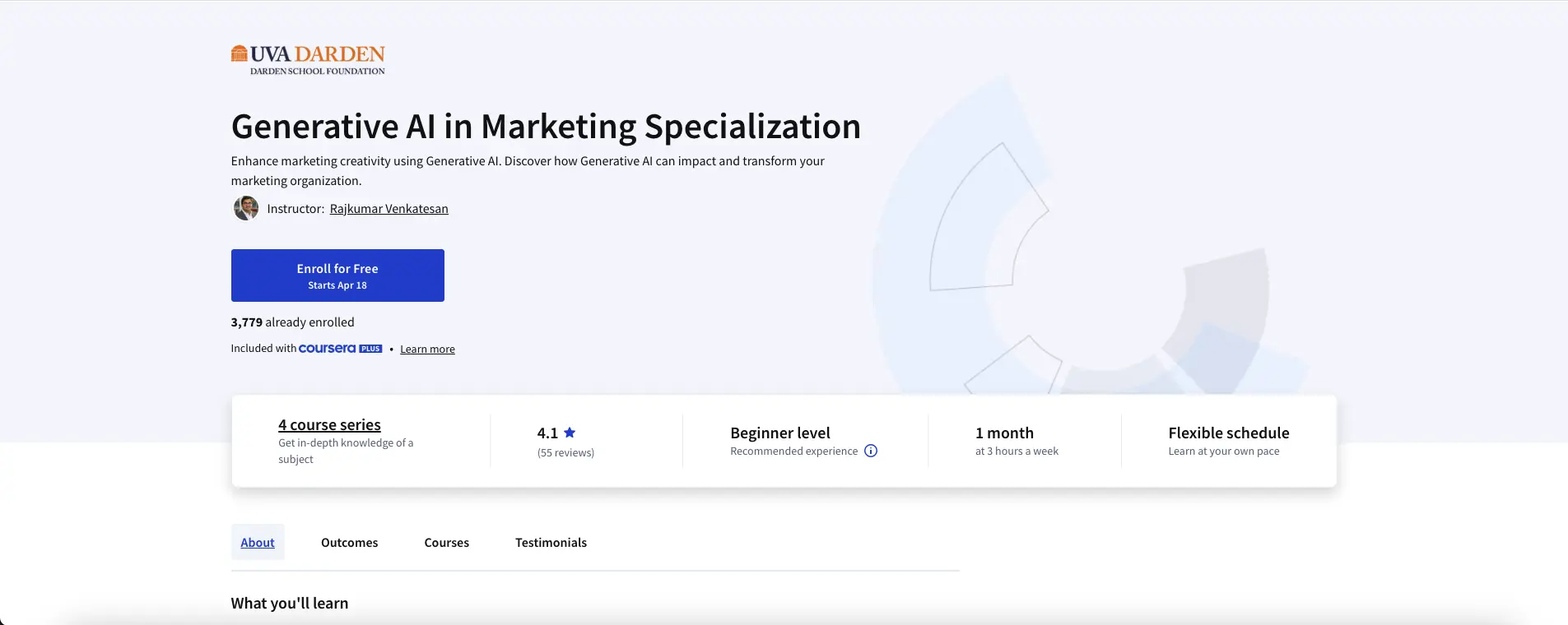 Generative AI in Marketing Specialization course by UVA Darden on Coursera