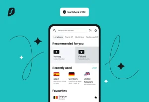 Protect Your Privacy with Surfshark VPN Surfshark VPN app interface showing server locations