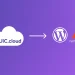 QUIC.cloud integrated with WordPress and Namecheap illustrated on purple background